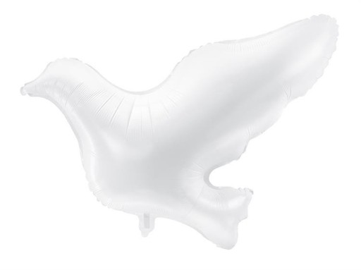 FÓLIOVÝ BALÓN BIELY HOLUBIČEK 77 X 66 cm SVADOBNÉ SPOLOČENSTVO