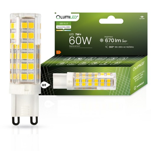 LED žiarovka MINI G9 CAPSULE 7W = 60W 4000K NEUTRAL SMD 230V LUMILED