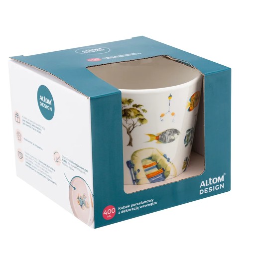 Porcelánový rybársky hrnček Altom Design na kávu a čaj, 400 ml, ako darček