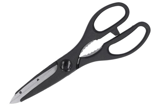 Nožnice univerzálne nožnice, odolné, pevné, ostré, oceľové, 21 cm, čierne