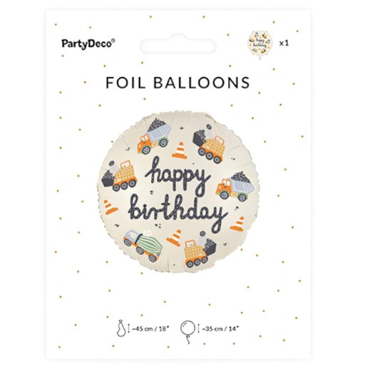 HAPPY BIRTHDAY fóliové stavebné vozidlá BALÓN
