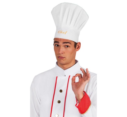 Oblečenie Masterchef v prevleku bieleho kuchárskeho klobúka