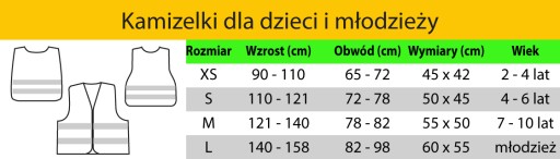 Reflexná vesta pre deti REFLEXNÁ TVÁR L