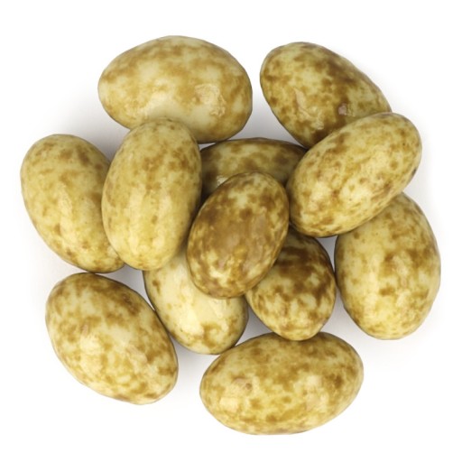 Mandle v bielej čokoláde s čajom Matcha 200g