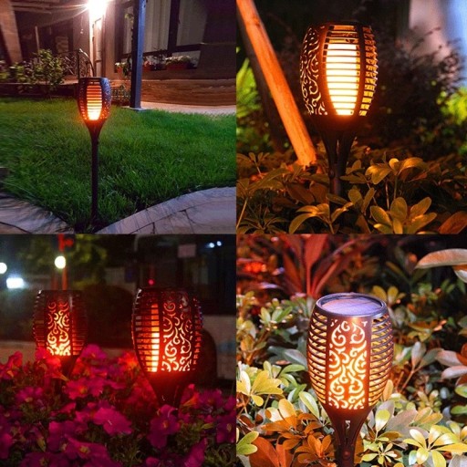 Solárna lampa POCHODNIA plameňový efekt 12 LED P-200