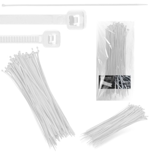 100x sťahovacie pásky Káblové pásky Zipsy 4,8 x 400 mm Silné UV sťahovacie pásky