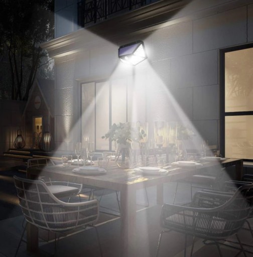 Solárna LAMPA NÁSTENNÁ LAMPA pohybový senzor 100LED E080