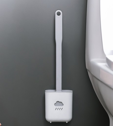 Flexibilná silikónová WC kefa na kúpeľňové WC, multifunkčná