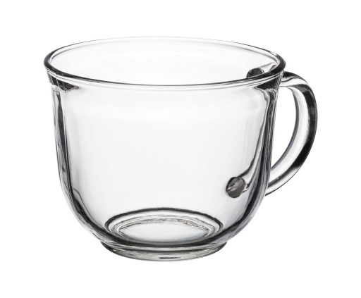 Sklenený hrnček s uškom LEO 480 ml veľký pohár