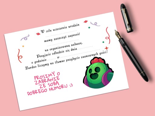 POZVÁNKA BRAWL STARS NA NARODENINY DIEŤAŤA + OBÁLKA ZDARMA