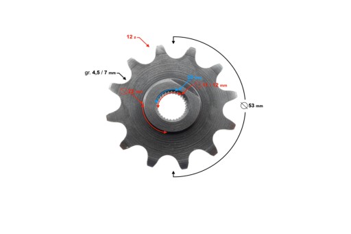 PREDNÉ OZUBENÉ KOLO 12Z 12 s MOTORINOU ROMET OGAR