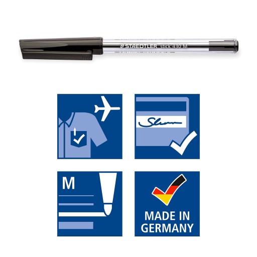 Staedtler STICK BALLPOINT s čiapkou M Black