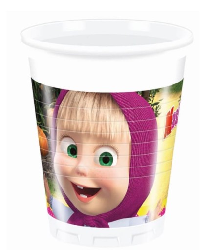 Plastové poháre Máša a medveď - 200 ml, 8 ks.