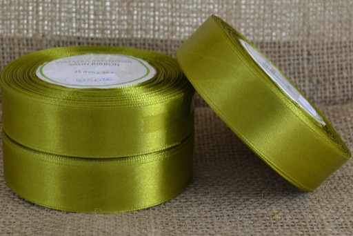 Ozdobná saténová stuha 25mm 32mb khaki