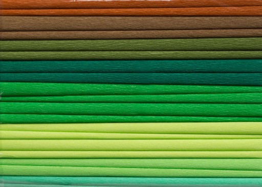 Krimpovaný hodvábny papier 25x200cm, MIX zelený, 10 roliek,