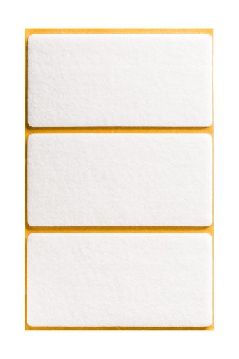 Samolepiace plstené podložky pod štvorcový nábytok – BIELE 50x50mm
