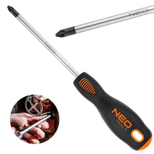 NEO SKRUTKOVAČ KRÍŽOVÝ SKRUTKOVAČ PZ2 X 100MM S MAGNETICKÝM HROTOM 04-034