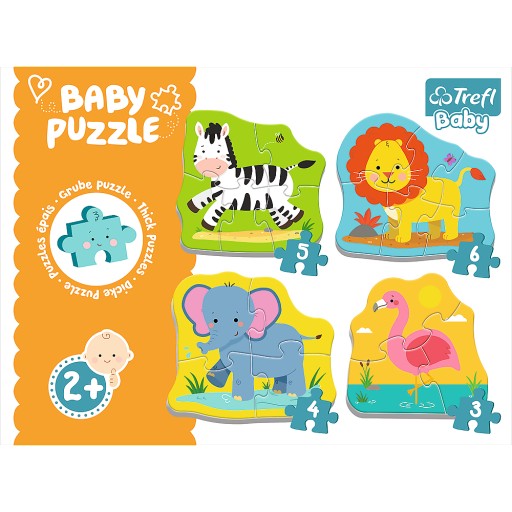Detské puzzle 4v1. Zvieratá na safari. Trefl.36073