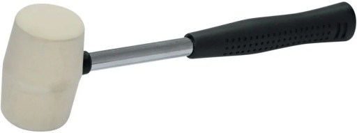 Gumové plechové kladivo 225g fi 40mm, biele, kovová rukoväť, pogumované