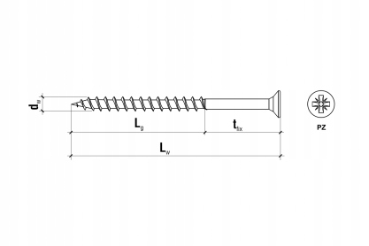 SKRUTKY DO TVRENÉHO DREVA 4,5x80 mm 1kg