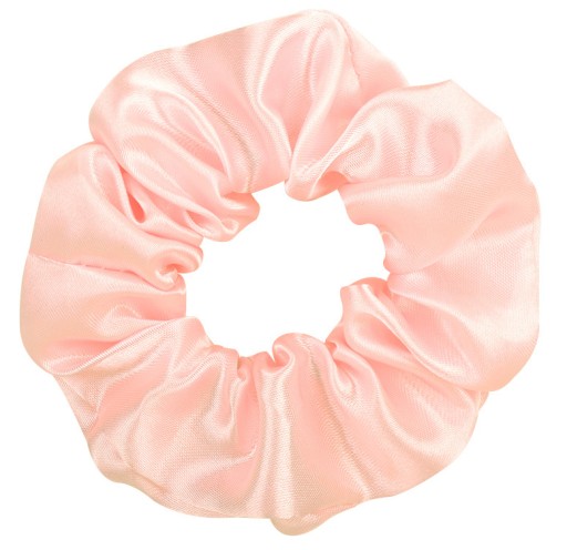 Gumičky do vlasov scrunchie, ružový satén, bez spojov, satén