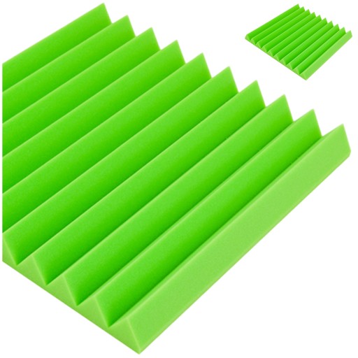 3D akustický nástenný panel, ZELENÝ absorbér, trojuholník, nástenný panel