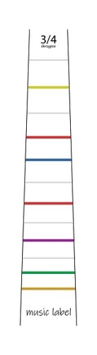 Nálepka s notami, ktorá vám pomôže naučiť sa hrať. 3/4 husle