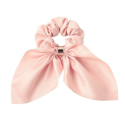 SCRUNCHIE gumička do vlasov, lososová mašľa