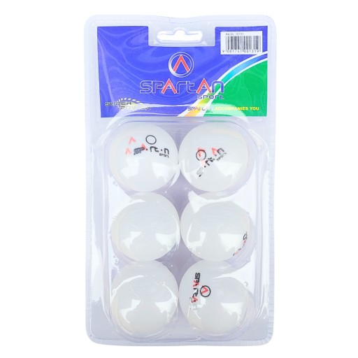 Loptičky na stolný tenis SPARTAN TT-BALL Ping Pong White 6 kusov