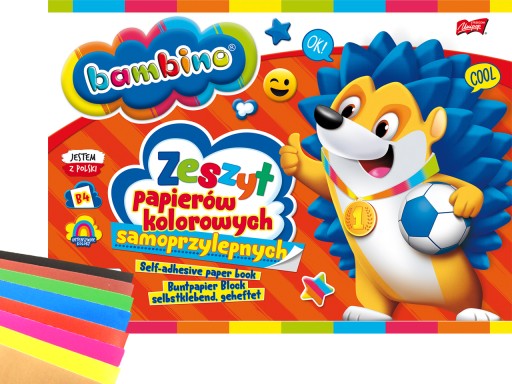 BAMBINO Zápisník samolepiacich papierov 8 farieb B4 INTENZÍVNE farby