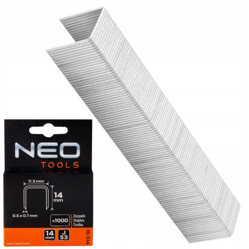 NEO TRVALÉ SVORKY 11,3X14MM 0,7MM 1000KS TYP J DOBRÉ NA ČALÚNENIE 16-514