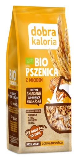 Zdravé raňajky Organické chrumkavé vločky Pšeničný med Dobrá Kalórie Vláknina