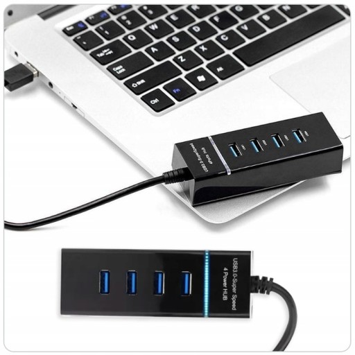USB HUB 4-PORTOVÝ ROZDEĽOVAČ RÝCHLY USB 3.0 ROZBOČOVAČ 4 PORTY 5 Gb/s