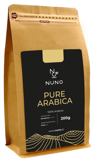 NUNO PURE ARABICA KÁVOVÉ ZRNKY 100% 200G ČERSTVÉ