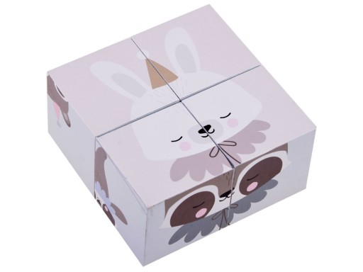 Drevené kocky puzzle zvieratká obrázky ZA4114