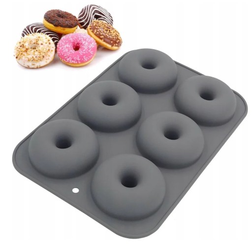 SILIKÓNOVÁ FORMA 6 DONUTOVÝCH PNEUMATÍK CUBBIN MOL NA DONUTY S OTVOROM NA DONUTY