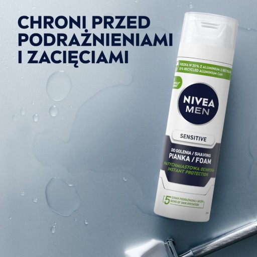 NIVEA Men Sensitive upokojujúca pena na holenie 200 ml