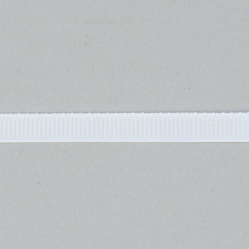 Grogrénová stuha 6 mm biela, 22,5 m