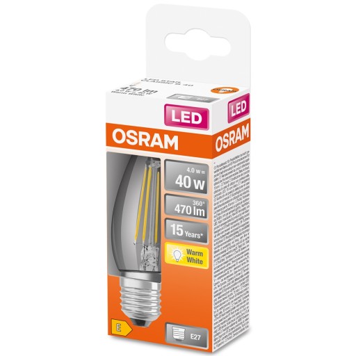 LED SVIEČKOVÁ žiarovka E27 4W 2700K Filament OSRAM
