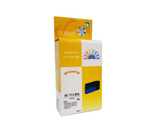 Atrament ORINK HP 711XL pre tlačiarne DesignJet T120 / T520 |Čierny| 80 ml