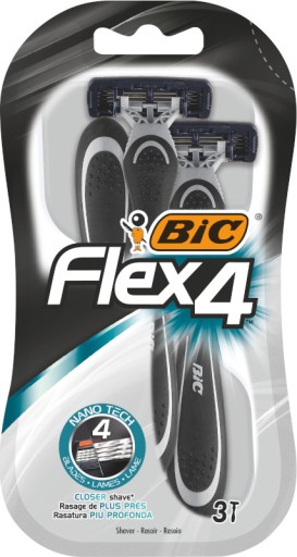 Holiaci strojček BIC Flex 4 čepieľky 3 kusy