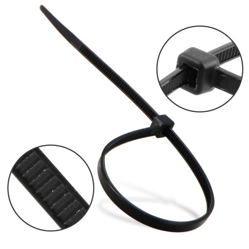 100x sťahovacie pásky Káblové pásky Zipsy 3,6 x 200 mm Silné UV sťahovacie pásky