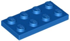 LEGO PLATE 2X4 - MODRÝ Č. 3020 - 3KS.
