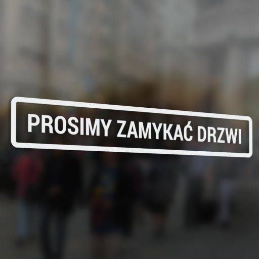 Prosím, zatvorte dvere - nálepka 5x30