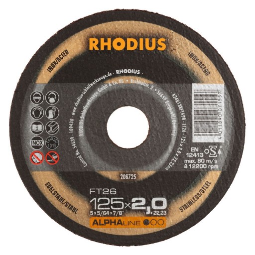 Rezný kotúč na kov/Inox 125x2,0 Rhodius alpha