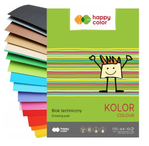 Technický blok 10 farieb 170g/m2 A4 happy color