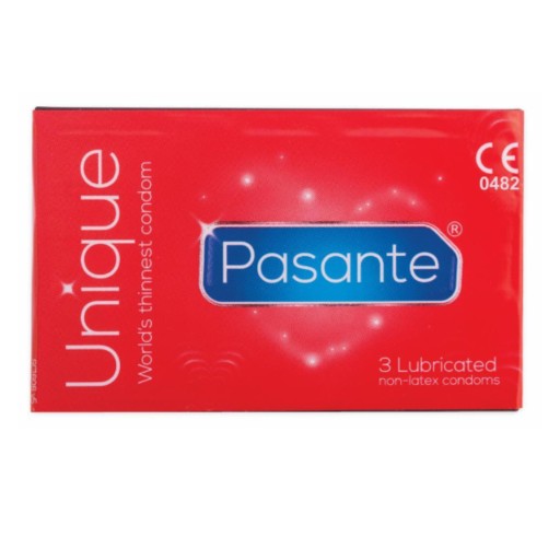 Pasante Unique Non-Lentex kondómy, 3 kusy, ultratenké