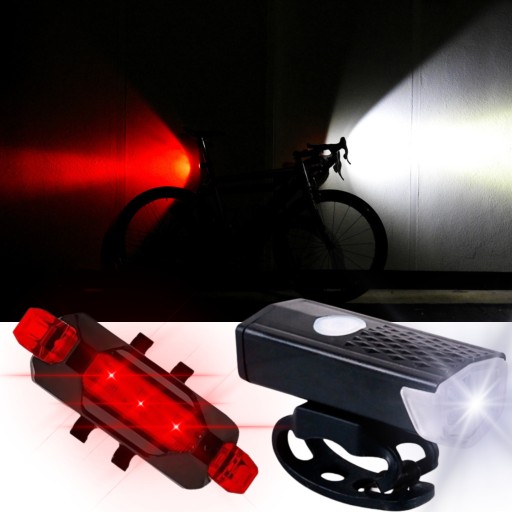 Výkonná BIKE lampa LED svetlo predné zadné BIKE baterka USB riadidlá