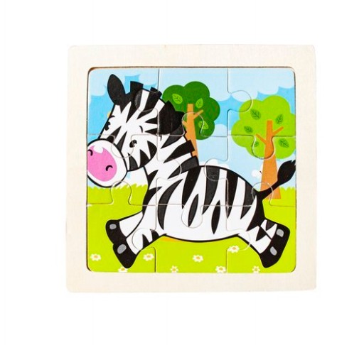 Drevená skladačka - 4 VARIANTY - zebra, králik, žirafa, panda