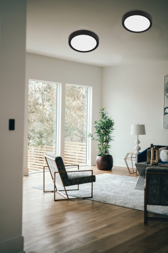 LED panelové stropné svietidlo Prisadené okrúhle čierne 18W Výkonné
